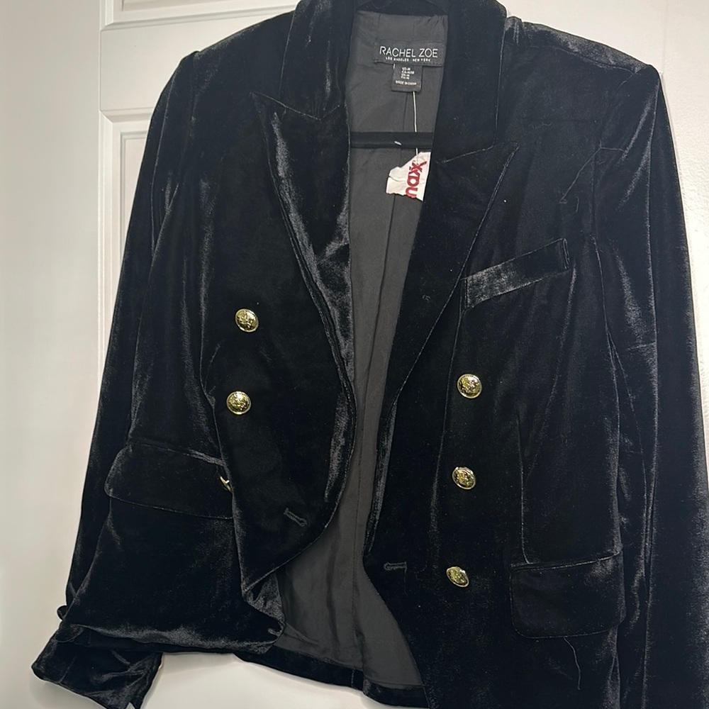 Rachel Zoe Women's Black Velvet Blazer